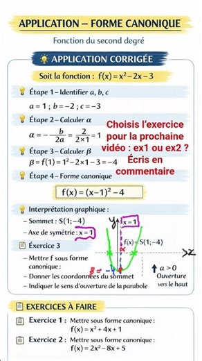Forme canonique : l’explication que tu attendais #maths #science #education #lycee