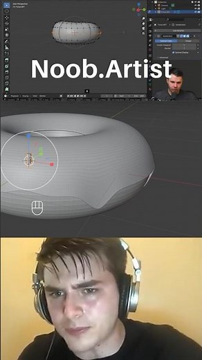 Noob vs Pro artist: making a doughnut #blendertutorial #blender #blendercommunity #blender3d #b3d