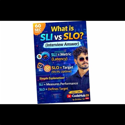 SLI vs SLO Explained in 30 Seconds | SRE Interview Question #shorts #sre #devops