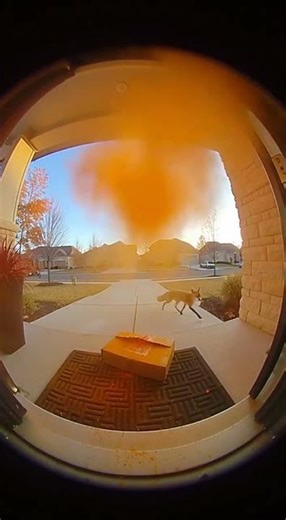 Fox Creates an Orange Burst 🧡🦊💥🔥#shorts #fox #funny