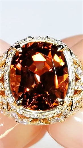 Brazilian Imperial Topaz Ring at 8.84 carats by Kat Florence #diamondaccessories #designer