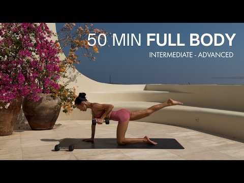 50 MIN FULL BODY STRENGTH PILATES | Full Body Pilates Workout with Weights | Intermediate - Advanced