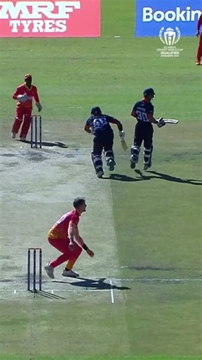 Two balls, two bizarre run-outs 😮 #Cricket #CricketReels #ZIMvUSA #CWC23 | ICC - International Cricket Council