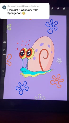 How to draw Gary the Snail from SpongeBob SquarePants 🐌🧽