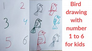 1.1M views · 4.6K reactions | Easy method bird drawing with number 1 to 6 | Bird drawing using number 1 to 6 for kids | Priyanka creative guru | Facebook