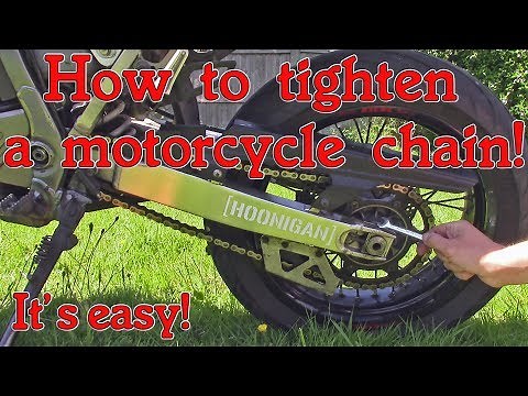 How to tighten a motorcycle chain + Chain care!