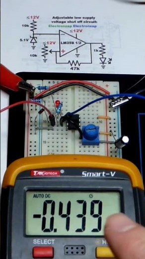 Voltage Difference Inverting Versus NonInverting Inputs Multimeter Measured LM358 Op Amp #diy