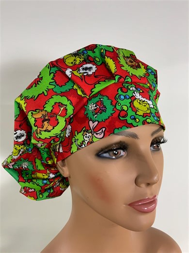 Grinch #11 Christmas Scrub Hat With Toggle - Etsy