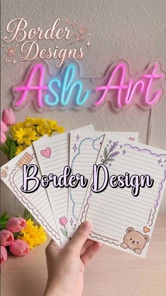 4 Simple Drawing Border Design for Project Front Page ✨Beautiful Drawing Ideas for Title Page Design