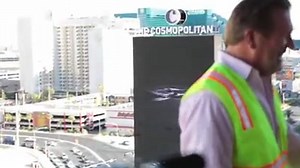 Webcam video of The Cosmopolitan CEO John Unwin flipping the switch and launching the The Cosmopolitan of Las Vegas Marquee. It's now LIVE on the Las Vegas Strip atop The Cosmopolitan. It stands 65 feet tall and took six months to construct. There are four LED screens with 20mm pixel spacing. It is the only marquee on the Las Vegas Strip to feature full bleed video on all four sides. The Cosmopolitan of Las Vegas marquee content includes approximately 12 minutes of imagery including fun graphics