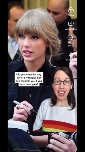 Holding your pen with the “Taylor Swift Grasp” reduces hand pain from arthritis!