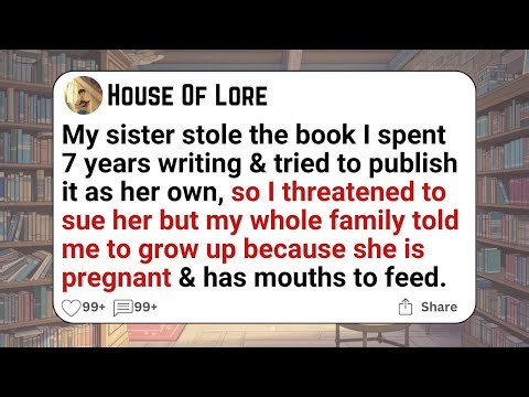 My sister stole the book I spent 7 years writing & tried to publish it as her own, so I threatened..