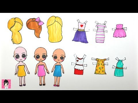 HOW TO MAKE PAPER DOLLS CLOTHES HOW TO DRAW DRESSES & ACCESSORIES PAPERCRAFT
