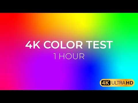 4K Color Screen Test - 1 Hour Screen Burn-In Fix & RGB Calibration (Ultra HD)