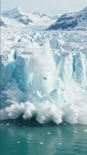 Massive Glacier Calving During a Violent Storm | Extreme Rainfall & Nature’s Raw Power | 4K