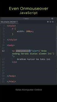 Belajar JavaScript Pemula: HTML Event Attribute onmouseover
