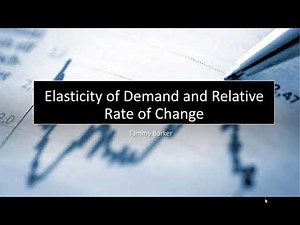 Relative Rate of Change and Elasticity of Demand