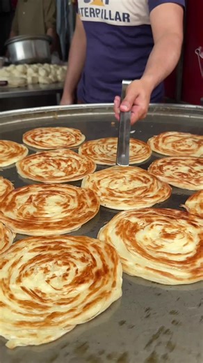 Delicious and yummy parathas making in bulk 😋 #food #parathas #foodie #fyp
