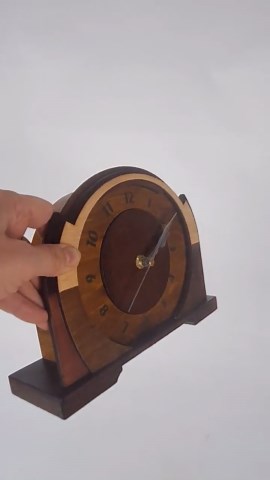 Art Deco Wooden Mantel Clock, Handmade Geometric Mid Century Desk Clock - Etsy