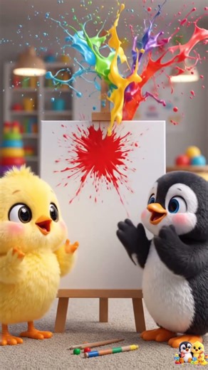 Color Splash Fun 🎨🌈 | Learn Colors for Kids🐤🐧