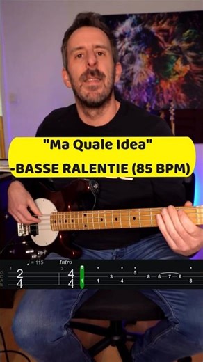 🎸 MA QUALE IDEA Pino d'Angio | Basse Ralentie (85 BPM) avec Tabs #bass #funk #slowed
