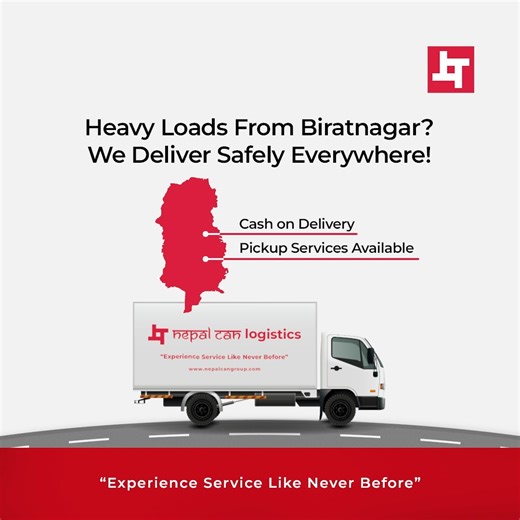 Nepal can Logistics offers secure and reliable delivery of heavy loads from Biratnagar to all destinations across Nepal. We serve cities, villages, and even the most remote districts, ensuring every shipment arrives safely and on time. #NepalicanLogistics #HeavyLoadDelivery #DeliverEverywhere #CashOnDelivery | Nepal Can Logistics