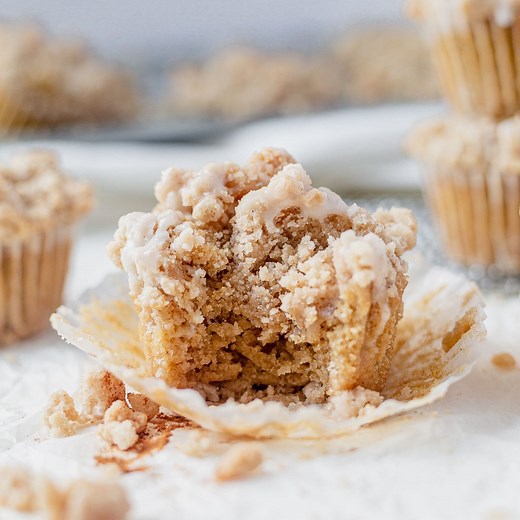 Coffee Cake Muffins with Cinnamon Swirl   Crumb Topping