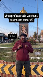 Decorticate and decerebrate posturing are abnormal posturing responses typically to noxious stimuli. They involve stereotypical movements of the trunk and extremities. To avoid the high morbidity and mortality associated with these conditions, it must be promptly diagnosed and treated. #trolllmbbs #trendingreels #icu #medicos #mbbs #medicalmemes | Trolll MBBS