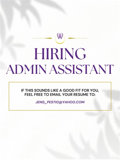 Jewelry Appraisal | Diamond Grading | Gemstone Identification on Instagram: "Willyn Villarica Jewelry is looking for an ADMIN ASSISTANT. 📍 Location: Stalls 335 & 336, 3rd Floor, Gift Market, Market! Market!, Taguig Duties and Responsibilities • Monitor all checks, expenditures, and contracts in coordination with the GM/President • Oversee renewal of business permits; monthly payments of SSS, PhilHealth, and Pag-IBIG contributions and loans; and bi-monthly preparation of payroll • Act as liaison