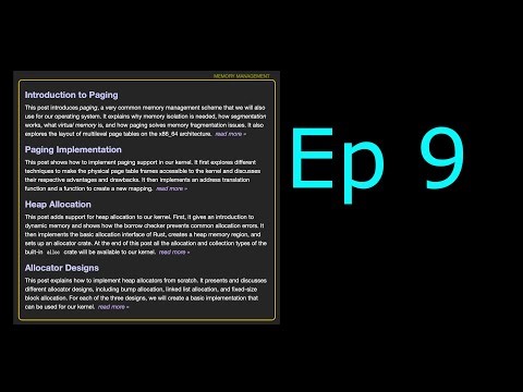 Writing an OS in Rust - Part 9 - Paging Implementation