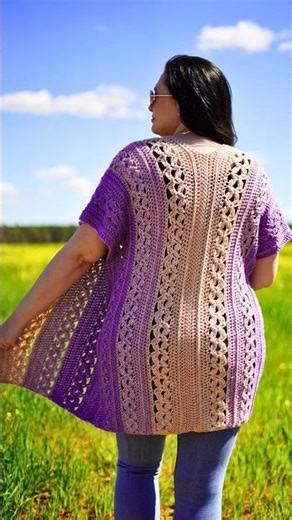 What color(s) will you choose for this #crochet #pattern ? #cardigan #shrug #wrap #plussizefashion