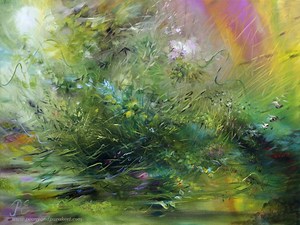 Painting Moss and Coloring Green - Peony and Parakeet