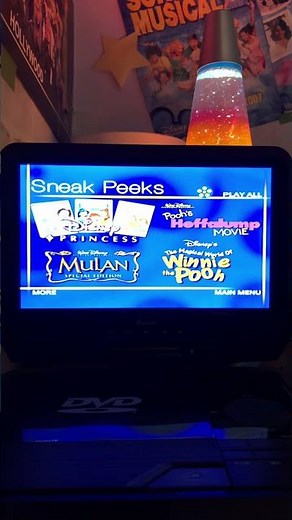 Sneak Peeks Menu from Disney Princesses: Sing Along Songs: Volume 1: Once Upon A Dream 2004 DVD