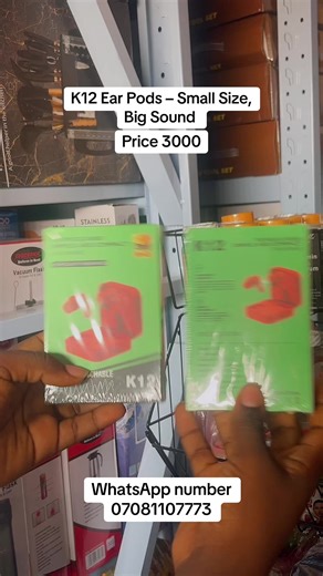 Enjoy clean, sharp sound with K12 Ear Pods 💯 Clear bass, smooth connection and long-lasting battery wey no go disappoint you. Perfect for calls, music, movies and gaming. Portable charging case, easy to carry everywhere you go. No noise, just premium vibe! 😉 #K12EarPods #WirelessEarbuds #ClearSound #GadgetPlug #AyaadeVarieties