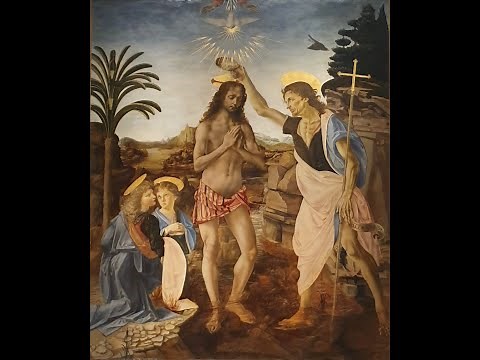 The Baptism of Christ - Andrea del Verrocchio and Leonardo da Vinci