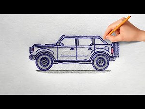HOW to DRAW a FORD BRONCO 2020 CAR with REMOVABLE ROOF