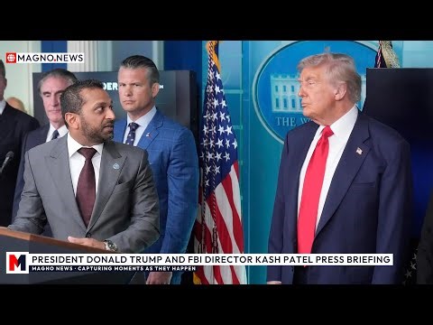 🇺🇸 President Donald Trump and FBI Director Kash Patel Press Briefing at The White House [LIVE]