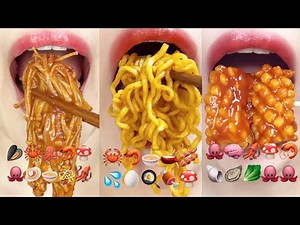 Asmr Emoji Food Challenge Mouth Sounds Mukbang eating sounds
