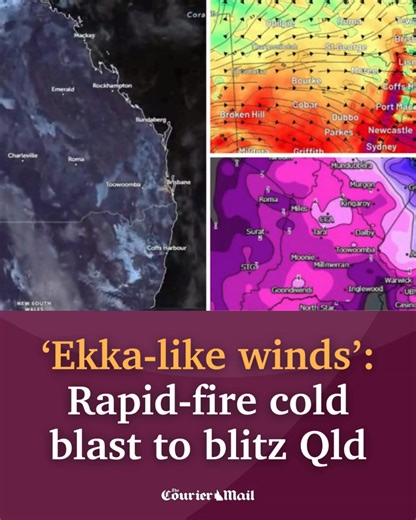 1M views · 1.5K reactions | Wild westerly winds and subzero temperatures are expected as a rapid-fire cold snap sweeps southern Queensland 略 Here's what we're in for  https://bit.ly/4k58fqz | Albert & Logan News | Facebook