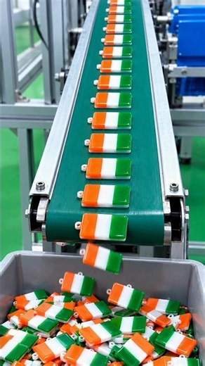 Tricolor Plastic Tags Making Process 🇮🇳 | High-Tech Factory #Shorts #Manufacturing #Factory