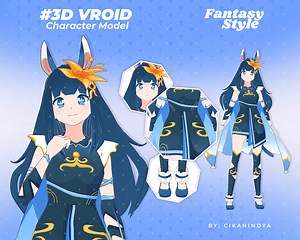 3D Vroid Character, Vtuber Model Free, 3d Model, Vtuber Model, Vroid, 3D - Vtuber Visionary Futuristic 3D Vroid Model Blue Sea for Streamers