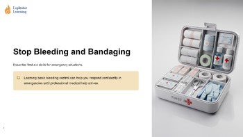 Stop Bleeding and Bandaging Essential First Aid Skills Grades 4-12 PPTX