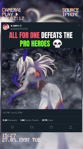 ALL FOR ONE DEFEATS THE PRO HEROES 💀 | #anime #animeedit #myheroacademia