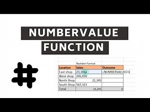 How to use NumberValue Function in Excel