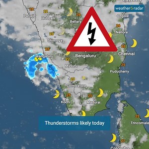 ⚡⚡⚡Lightning and light rains are likely along the Konkan coast later...