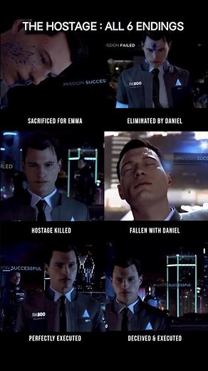 The Hostage: All 6 Endings Side-by-Side | DETROIT Become Human 🤖 #detroitbecomehuman #quanticdream