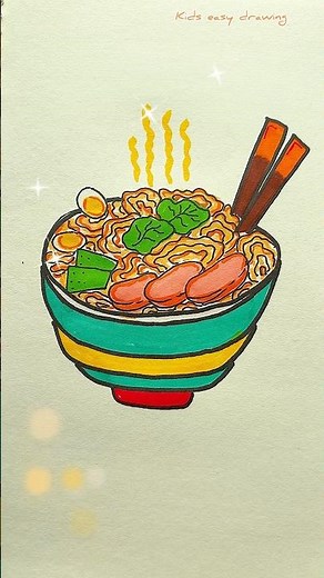 How to draw cute ramen noodles #drawing #art #painting #shortvideo #shortsfeed #shorts