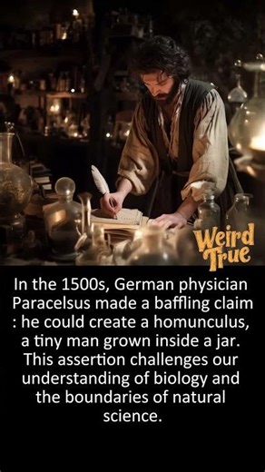 Paracelsus claimed he could grow a tiny human in a jar. #mystery #history
