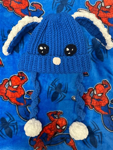 Blue Bunny Beanie - Etsy