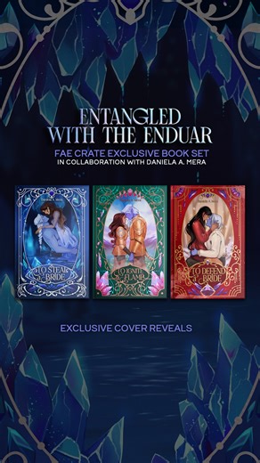Fae Crate on Instagram: "💎 COVER REVEAL TIME 💎 Entangled with the Enduar Exclusive Book Sets in collaboration with Daniela A. Mera are NOW AVAILABLE! As an extra surprise, we’re also revealing the stunning covers that @amaretta_ illustrated for all three books in this series! Note that this is just a digital mockup of the design and colors/effects may vary slightly upon printing. These are steamy fantasy romances perfect for those who enjoy: 💎 Monster x Human, fated mates, arranged marriages 